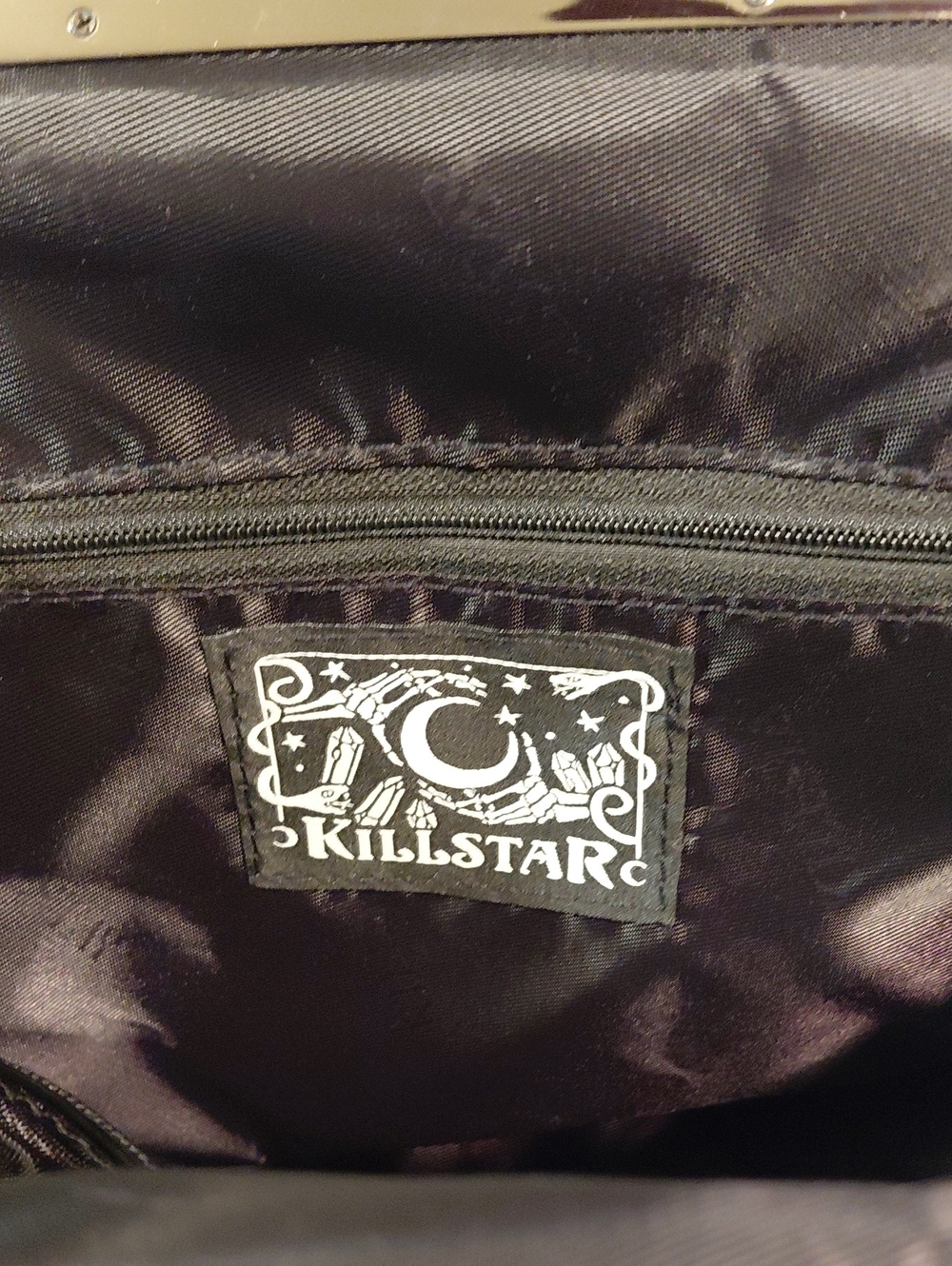Killstar Black Velvet & Patent Gothic Satchel - Picture 9 of 15